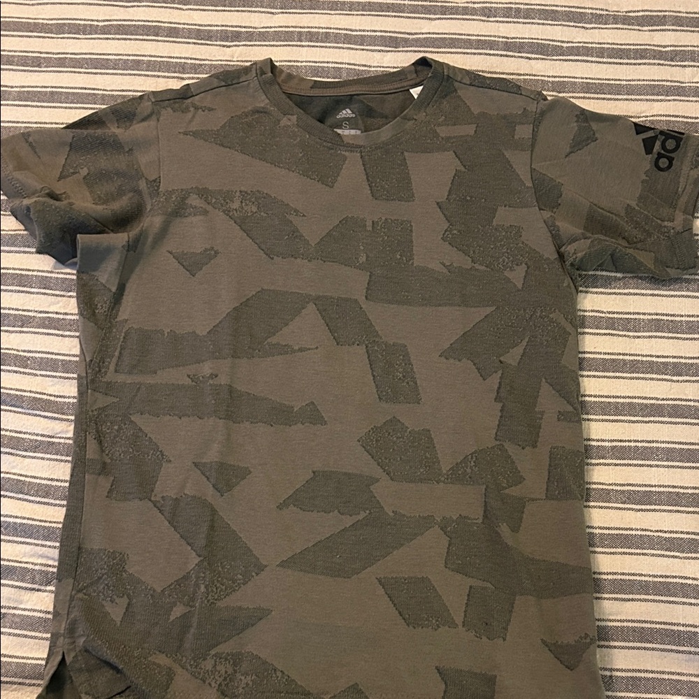 Adidas Olive and Black Graphic Tee